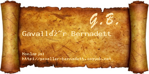 Gavallér Bernadett névjegykártya