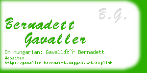 bernadett gavaller business card